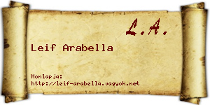 Leif Arabella névjegykártya